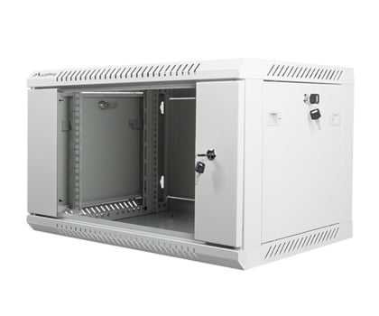 Szafa RACK Lanberg Wisząca 19" 6U 600x450mm jednosekcyjna (szara)